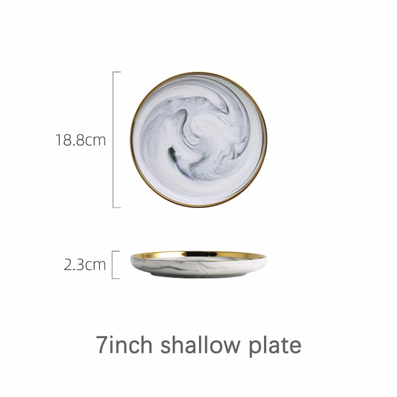 Suquila Marble Porcelain Plates Set™