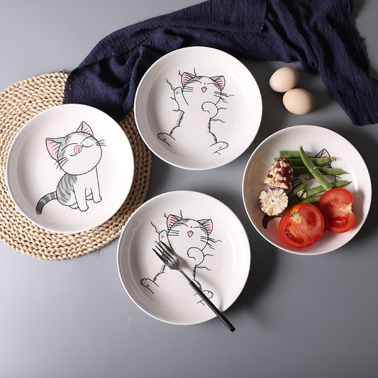 Suquila Cartoon Cat Ceramic Plates Set™