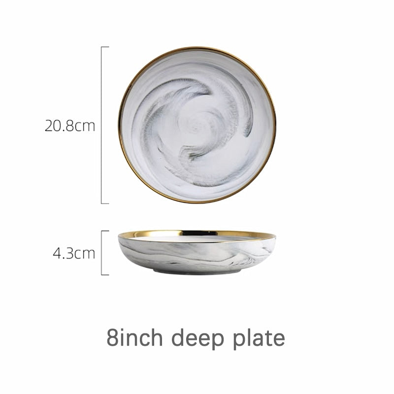 Suquila Marble Porcelain Plates Set™