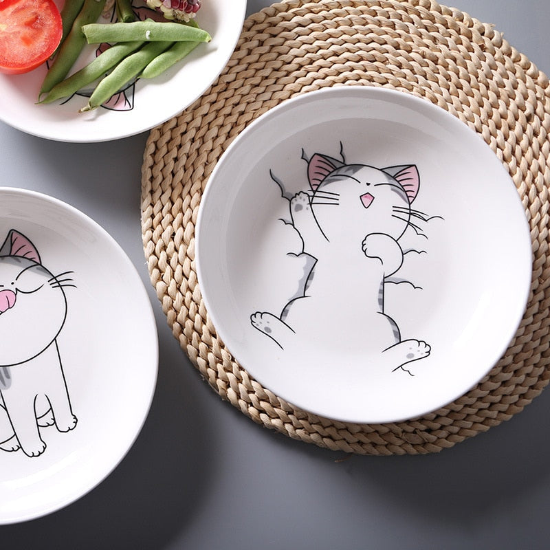 Suquila Cartoon Cat Ceramic Plates Set™