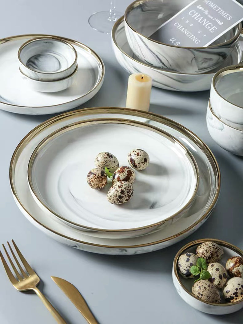 Suquila Marble Porcelain Plates Set™