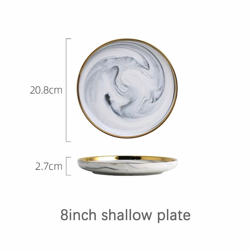 Suquila Marble Porcelain Plates Set™