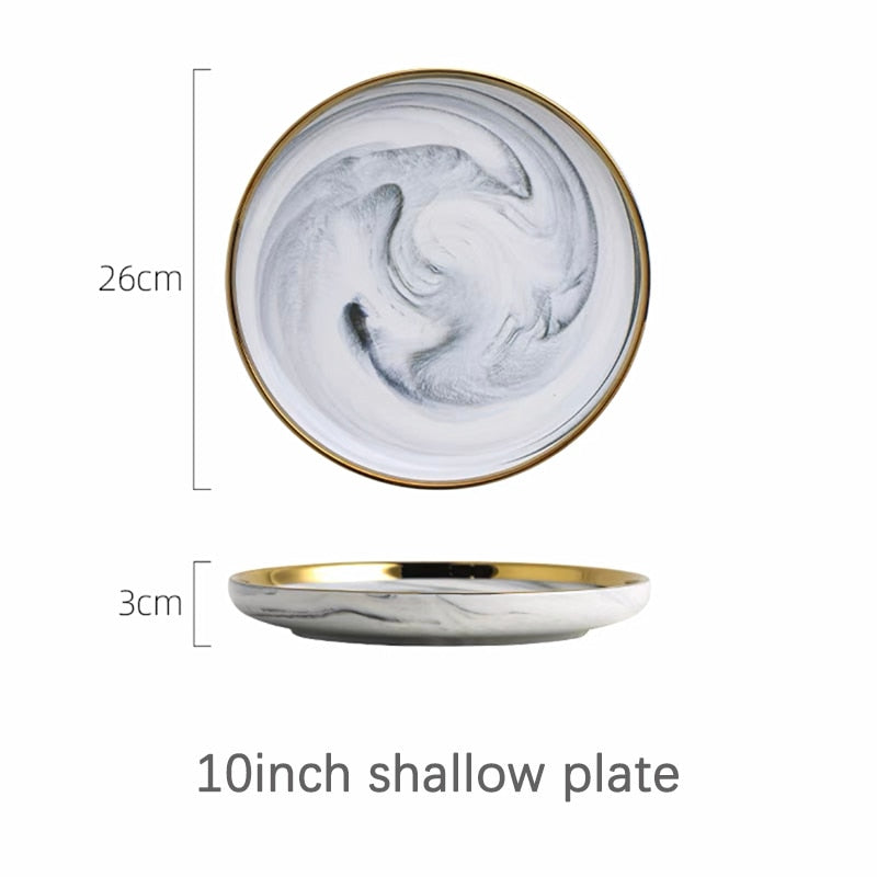 Suquila Marble Porcelain Plates Set™