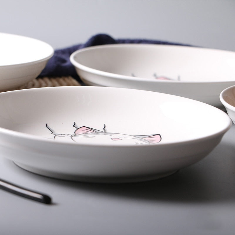 Suquila Cartoon Cat Ceramic Plates Set™