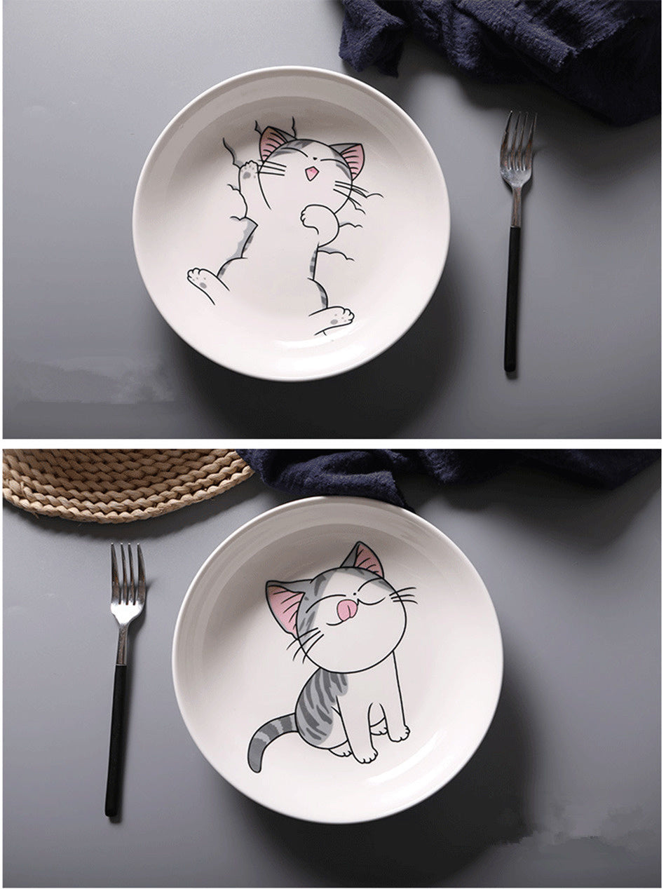 Suquila Cartoon Cat Ceramic Plates Set™