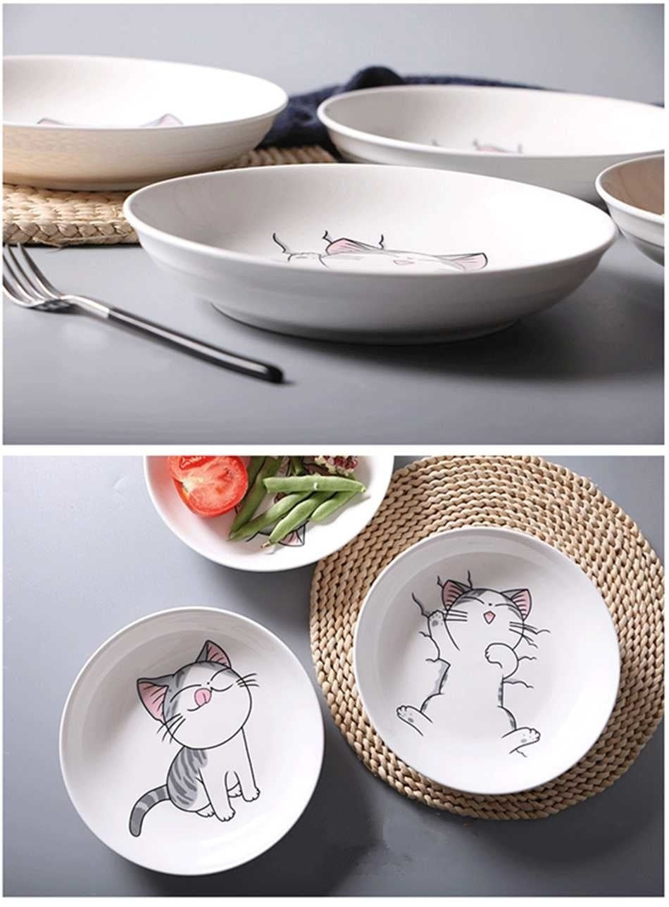 Suquila Cartoon Cat Ceramic Plates Set™