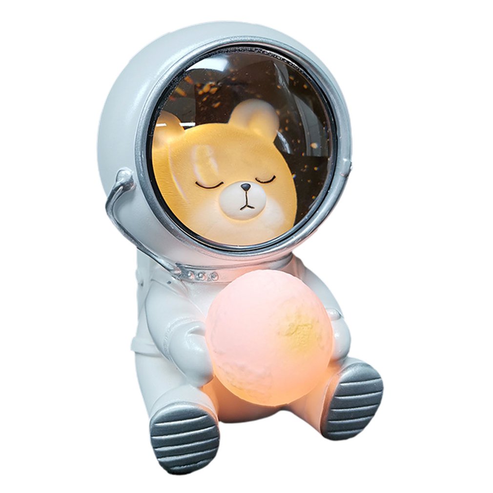 JUSTUP Astronaute Animal Veilleuse Mignon Spaceman Led Light Creative USB  Pet Astronaut Lampe Pet Moon Spaceman Lampe de Table Décoration Lumière  pour Enfants (Chat)