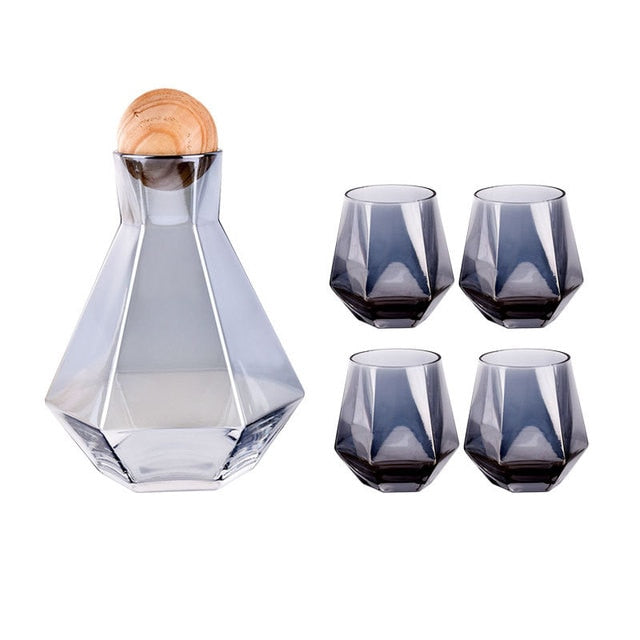 Suquila Water Pots Glass Carafe Set with Wood Lid™