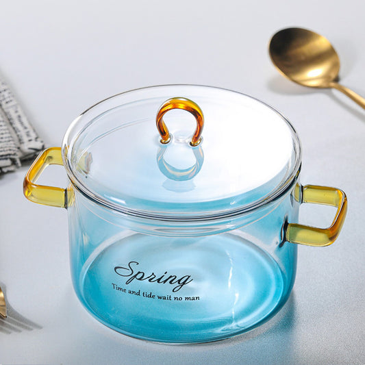 Suquila Gradient Color Glass Saucepan Pot With Cover™